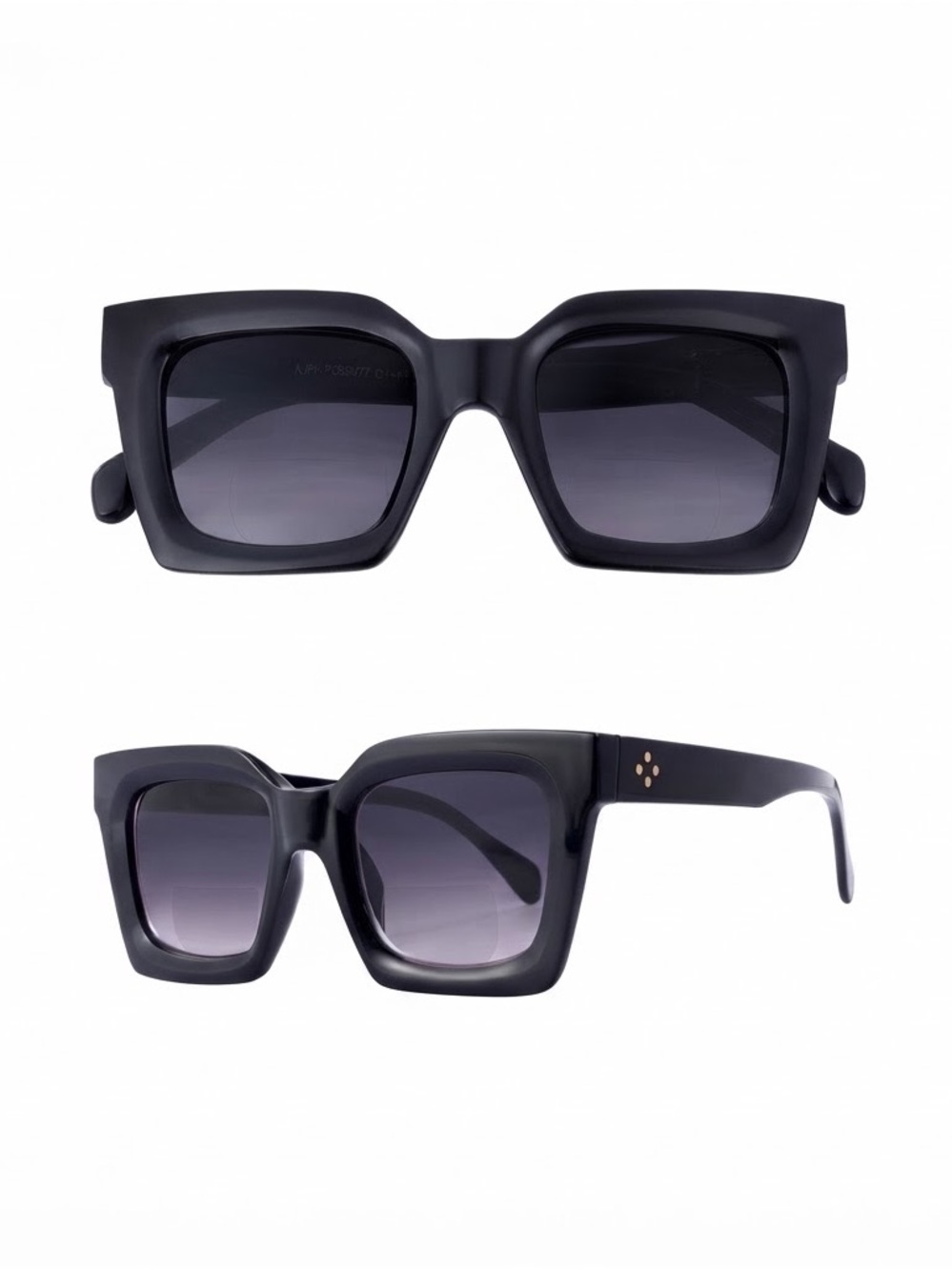 Woman's Black Fashion Bifocal Reading Sunglasses UV400 +1.5, Black, OS - Picture 1 of 7